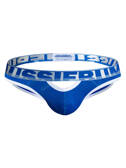 Gładki jockstrap męski z grubą gumą i wycięciem z przodu | Niebieskie | Riot 2.0 Royal | AussieBum