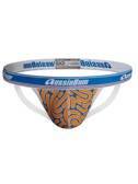 Jockstrap męski w graficzny wzór z grubą gumą | Pomarańczowy | WJ Pro Impression Orange | AussieBum