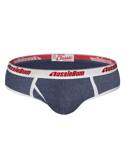 Klasyczne slipy męskie z białym przeszyciem | Niebieskie | Classic Navy Marle | AussieBum