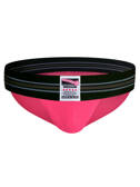 Prążkowane slipy męskie z grubą gumą | Różowe | Classic Brief Black Pink | AussieBum