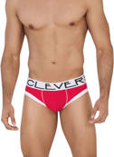 SLIPY MĘSKIE CLEVER MODA - UNCHAINDED PIPING BRIEF RED