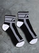 Skarpetki męskie z kolorowymi wstawkami za kostkę | Czarno - Białe | Fetish Ankle-Sock | ADDICTED | ADF27