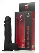 Wibrator Dildo męskie | Czarne | Huge Black Driller | ADDICTED | AC173